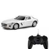 MASINA CU TELECOMANDA MERCEDES-BENZ SLS AMG ARGINTIE SCARA 1 LA 24, Rastar 1:24