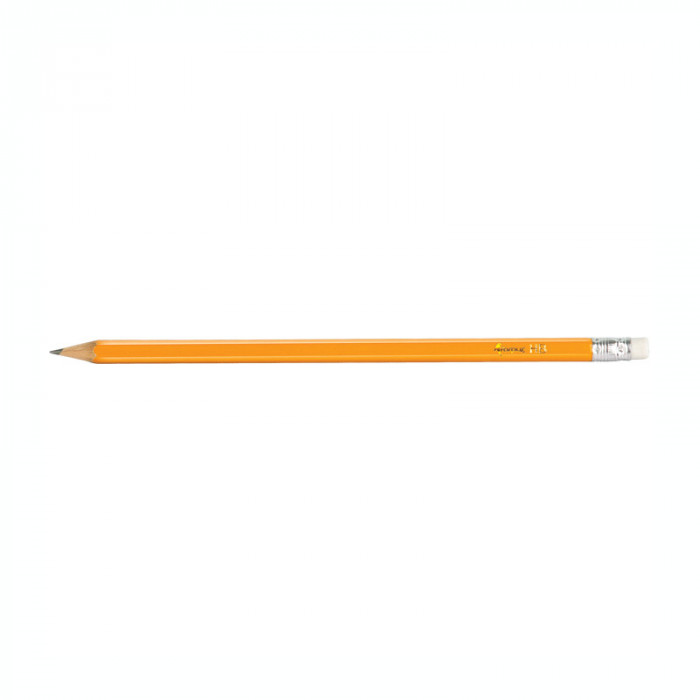 Creion grafit HB cu radiera corp galben Forpus 50805