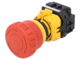 Comutator Siguranță 22mm NC Roșu IP65 Cap Ciupercă IDEC
