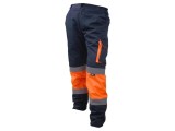Pantaloni de lucru VIZWELL L portocaliu-bleumarin vizibilitate intensă