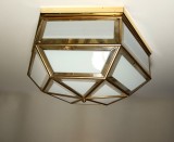 Plafoniera hexagonală, stil Tiffany, Mid Century, vintage