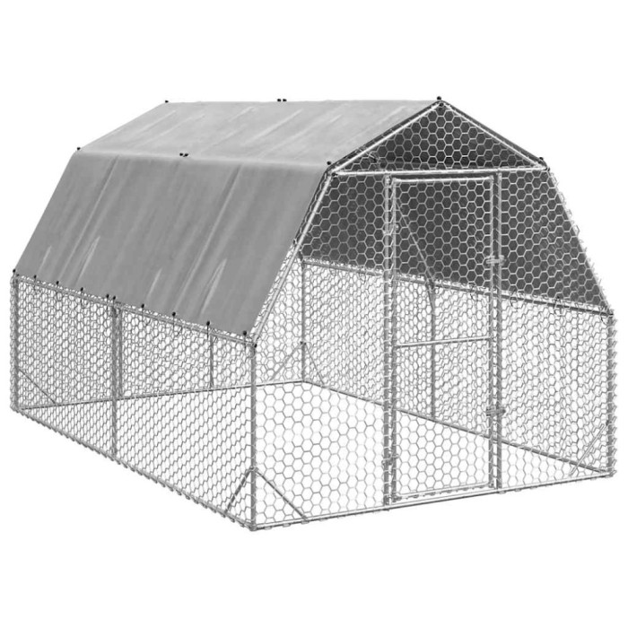 vidaXL Pui de găină cu acoperiș 2,5x4x2,25 m oțel galvanizat 3328521