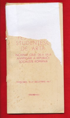 Program Festivalul Studentesc de Arta 10-14 decembrie 1967 - fara coperti ! foto