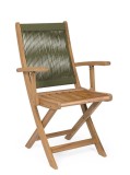 Cumpara ieftin Set 2 scaune pliabile gradina, terasa lemn acacia textil verde olive Danubio 51.5x61x90h