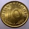F.184 GERMANIA 10 REICHSPFENNIG 1938 A AUNC
