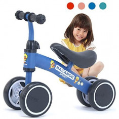 Bicicleta pentru copii, 12 inch, 35 x 25 x 65 cm, reglabil, carbon, albastru foto
