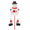 Decoratiune Craciun, Om de Zapada pe Bat, Lemn, Alb, 26 cm, Oem