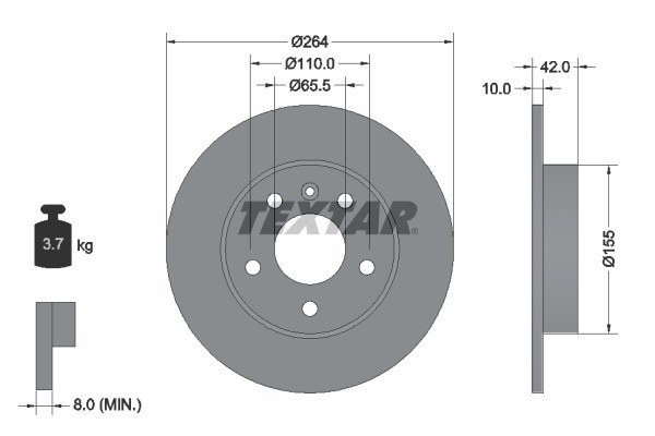 TEXTAR 92092103 PRO Disc frana