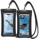 Husa universala pentru telefon (set 2), Spigen Waterproof Case A610, Black