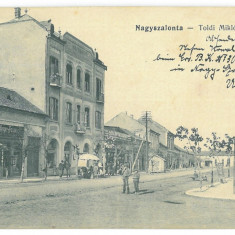 4804 - SALONTA, Bihor, Street Stores, Romania - old postcard - used - 1915