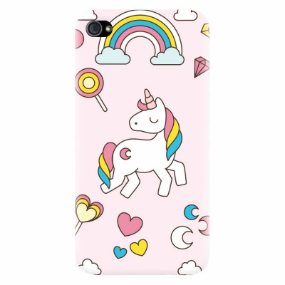 Husa silicon pentru Apple Iphone 4 / 4S, Cute Unicorn foto