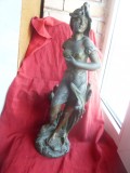 Statueta bronz cca1870 semn. Bruchon -La Belle Epoque - Nimfa ,h=43cm,brat lipsa