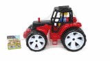 Tractor de jucarie pentru copii Bams, negru rosu, cu sofer detasabil