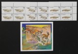 SOMALIA-2000-GAZELE SI CROCODILI-Serie 4 x 3 V.+1 Coalita MNH**SOM 146A, Africa, Fauna