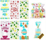 Set de 50 pungi pentru bomboane si panglici pentru legat Ding Yongliang, plastic, multicolor, 27 x 13 cm