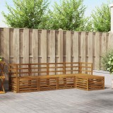 vidaXL Set canapea sectionala exterior 5 piese, lemn masiv acacia natural