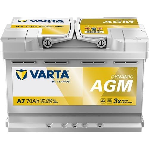 Acumulator auto Varta Silver Dynamic A7 12V 70AH AGM Start-Stop 511904 570901076K262-1