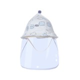 Palarie de Protectie pentru Bebelusi, Cyrax, Model cu Norisori Albastri, Pescareasca, de Primavara si Toamna, cu Masca si Fermoar, 42 cm, pentru 0-3 L