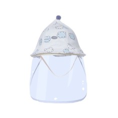 Palarie de Protectie pentru Bebelusi, Cyrax, Model cu Norisori Albastri, Pescareasca, de Primavara si Toamna, cu Masca si Fermoar, 48 cm, pentru 6-12