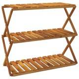 Cumpara ieftin Raft pliabil cu 3 niveluri, maro, 70x31x63 cm lemn masiv acacia