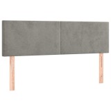 Cumpara ieftin Tablii de pat, gri deschis, 144x5x78/88 cm, catifea