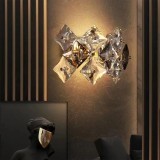 Aplica de perete Yasmina argintie, metal si cristal, 2xE14 pentru interior