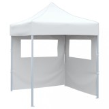 VidaXL Cort de petrecere pliabil cu 2 pereți laterali, alb, 2x2m, oțel
