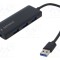 Hub USB GEMBIRD USB A x4, 0,15m, USB 3.1, Negru