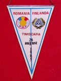 Fanion meci fotbal ROMANIA - FINLANDA (28.08.1985)