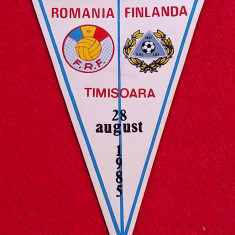 Fanion meci fotbal ROMANIA - FINLANDA (28.08.1985)