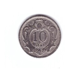 Moneda Austria 10 heller 1893, stare buna