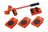 Set Transport Mobila Meister, 8 Role, Rosu, Capacitate 150 Kg, Accesorii Mutare Mobilier