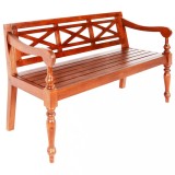 vidaXL Bancă Batavia, maro &icirc;nchis, 123 cm, lemn masiv mahon
