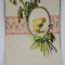 FELICITARE DE PASTE , CU PUI DE GAINA IN MEDALION , ORNATA SI EMBOSATA , 1911