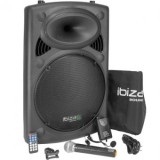 BOXA PORTABILA 15&quot;/38CM 800W 12/230V USB/MP3 CU BT, Ibiza Sound
