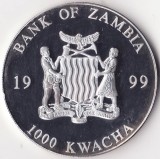 Moneda Zambia - 1000 Kwacha 1999 - Proof, Africa