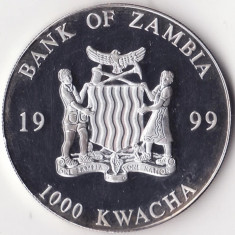 Moneda Zambia - 1000 Kwacha 1999 - Proof