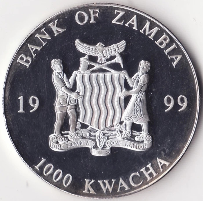 Moneda Zambia - 1000 Kwacha 1999 - Proof