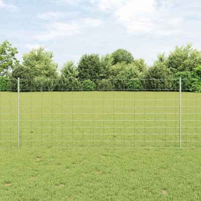 vidaXL &amp;Icirc;ngrădire cu st&amp;acirc;lpi Argintiu 1 x 25 m Oțel foto