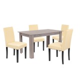 Cumpara ieftin Set de masă Leon 4+1 stejar York-bej