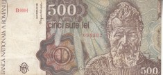 B12 - Bancnota Romania - 500 lei - emisiune ianuarie 1991 foto