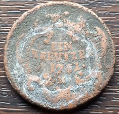 (M1985) MONEDA AUSTRIA - 1 KREUTZER 1761, LIT. K (KREMNITZ), MARIA THERESIA