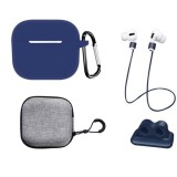 Set extins 5 in 1 marca THD pentru protectia castilor Apple Airpods 3, culoarea albastru inchis