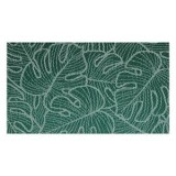 Suport farfurie din material textil, 45x30 cm, verde cu model frunze tropicale, CMCLASS