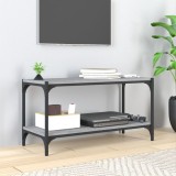 VidaXL Comodă TV, gri sonoma, 80x33x41 cm, lemn prelucrat și oțel