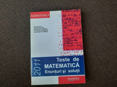 TESTE DE MATEMATICA ADMITERE POLITEHNICA 2011 MARIANA CRAIU 25/2 foto