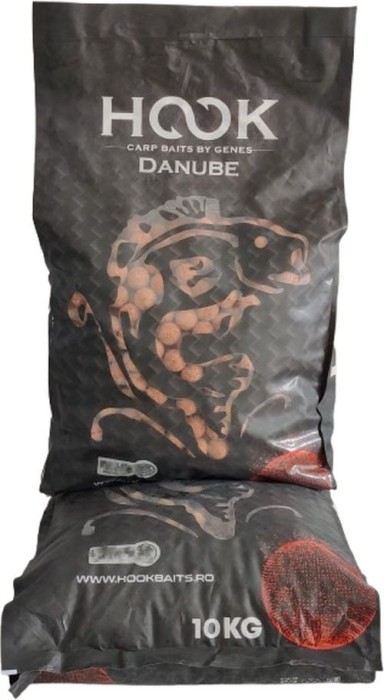 Boilies HOOKBAITS Danube BF Semisolubil, Squid Strawberry, 24mm, 10kg