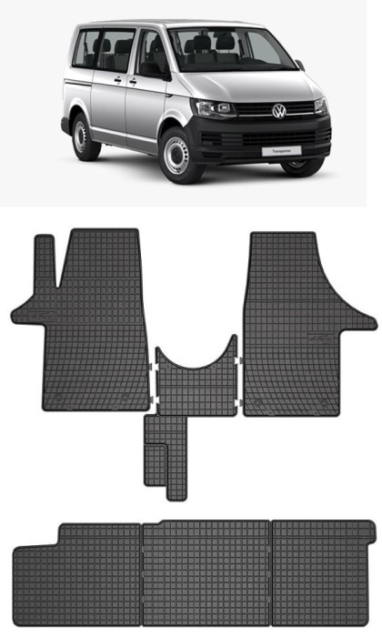 Set Covorase cauciuc tip tavita VW T5 T6 Caravelle 2003-2021
