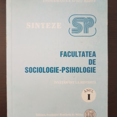 SINTEZE FACULTATEA DE SOCIOLOGIE-PSIHOLOGIE Invatamant la distanta anul I