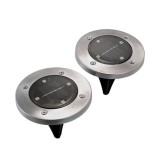 Cumpara ieftin Lampa Solara Gradina LED, Set 2 Bucati, 11.5x14cm, Strend Pro, Otel+Plastic, Rezistenta la Intemperii